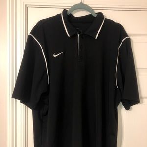 NIKE MENS BLACK COLLARED DRI-FIT SHIRT - XL